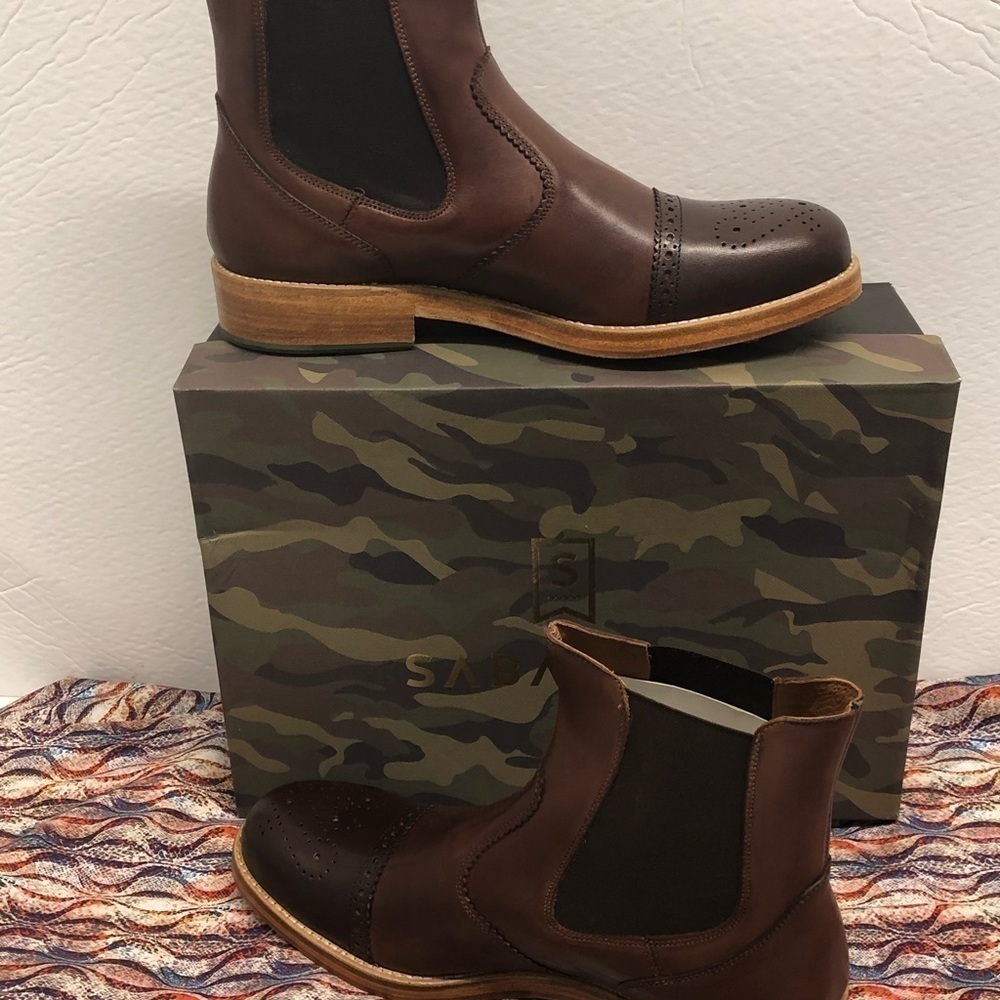 Sabatter boot slip on brandy round toe leather - Picture 3 of 4